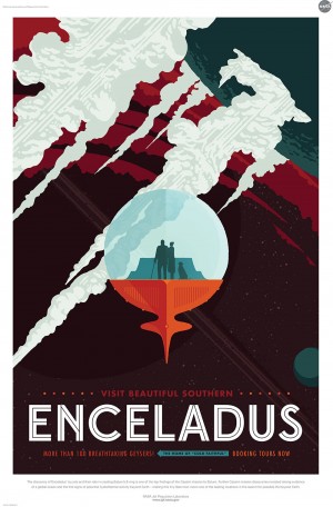 Visit Enceladus vintage poster